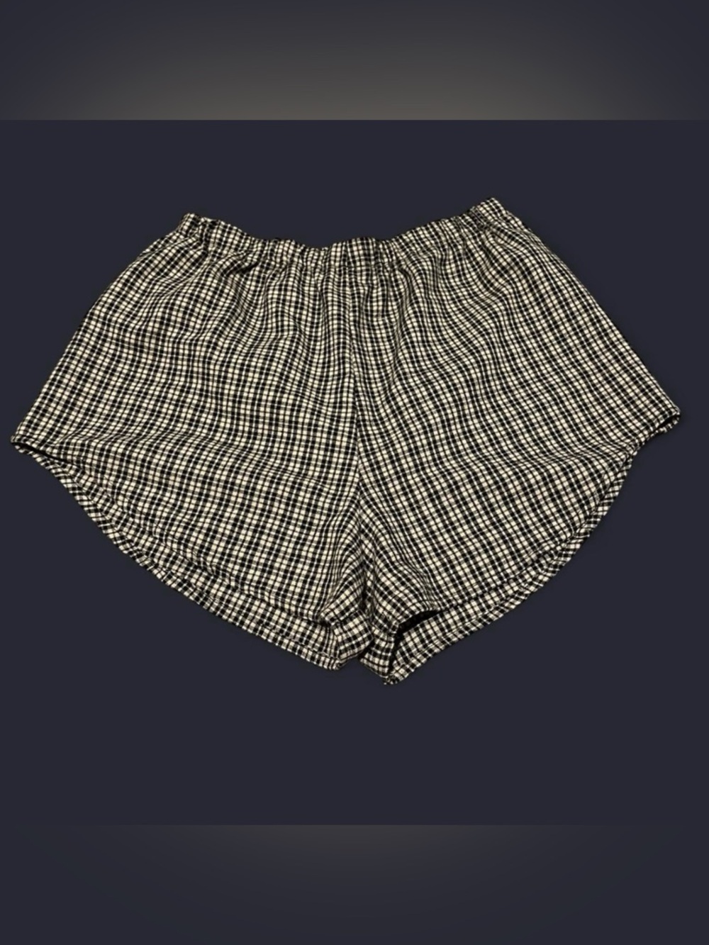 Brandy Melville - Black & Beige Gingham Boxer Shorts